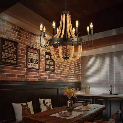 Decorbites™ Hanfseil-Deckenleuchter: Vintage-Loft-Pendantleuchte für Esszimmer & Wohnzimmer