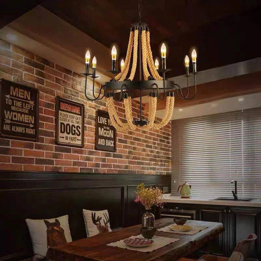 Decorbites™ Hanfseil-Deckenleuchter: Vintage-Loft-Pendantleuchte für Esszimmer & Wohnzimmer