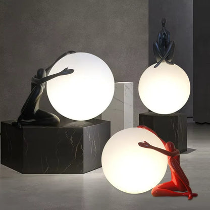 Decorbites™ Glasballen-Tischleuchte: Stilvolle LED-Skulptur-Schreibtischlampe für die Wohnraumausstattung