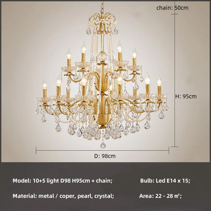 Decorbites™ Kristallanhänger-Lüster Flurleuchte Luxus Kerzendesign LED Lamparas