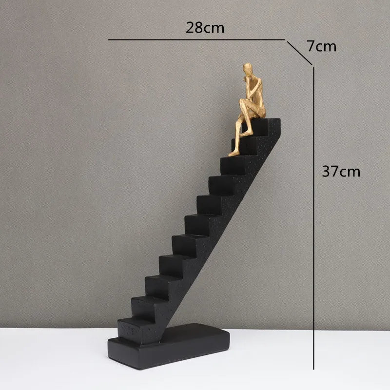 Decorbites™ Goldener Mann-Kletterer-Treppenhaus-Abstrakte-Skulptur-Heimdekoration-Ornamente