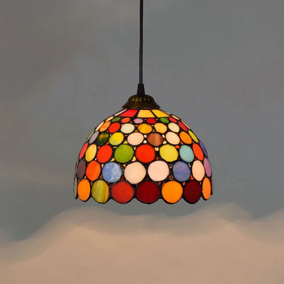 European Stained Glass Pendant Light, 20cm