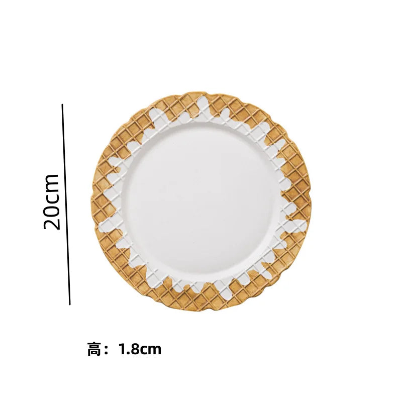 DecorBites™ Creative Biscuit Ceramic Tableware Set for Snacks, Desserts, and Coffee