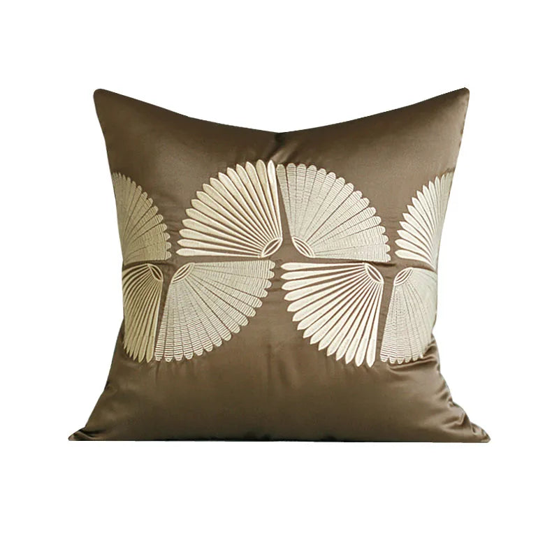 Decorbites™ Dunkelorange Geometrische Blütenblätter Leder-Patch Lendenkissenbezug Luxus-Hülle