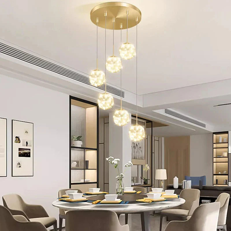 Brushed Brass LED Chandelier