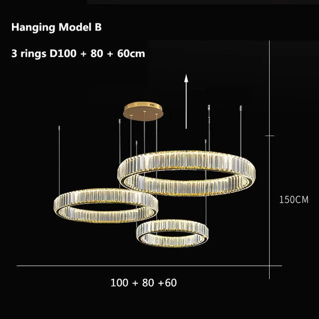 Gold Crystal Round Pendant
