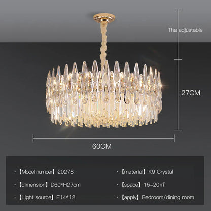 Decorbites™ Kristall-LED-Kronleuchter | Langes Treppenhaus-Villa-Licht | Moderne Luxus-Säulenlampe