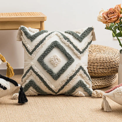 Decorbites™ Geometrische Stickerei Boho Kissenbezug Sofadecoration Dekoratives Kissenhülle Leinen Baumwolle