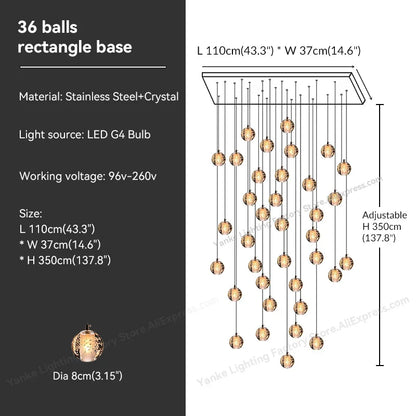 Decorbites™ Kristall-Blase-Ball-Hängeleuchte für Heimdekoration und Gastgewerberäume