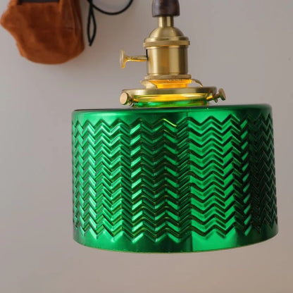 Decorbites™ Grüne Glas-LED-Pendantlampen, Walnuss-Kupfer Moderne Hängeleuchten