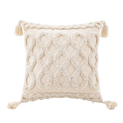 Decorbites™ Geometrisches Tufted-Kissenbezug Beige Patchwork-Kissenbezüge Wabi-Sabi-Stil