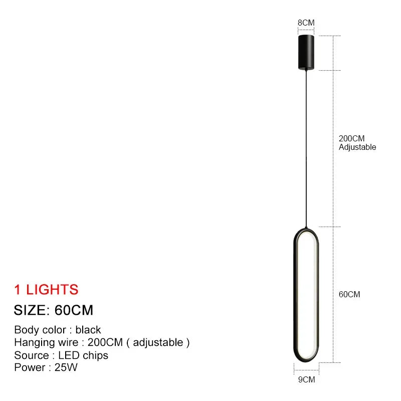 Sleek LED Pendant Chandelier