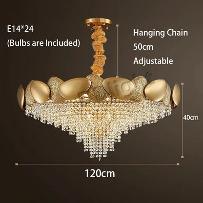 DecorBites™ Crystal Tassels LED Pendant Chandelier - Modern Luxury Home Decor