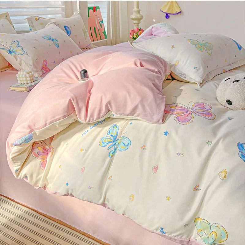 DecorBites™ Cozy Cotton Bedding Set for Double Bed, Autumn Winter Duvet Cover Kit