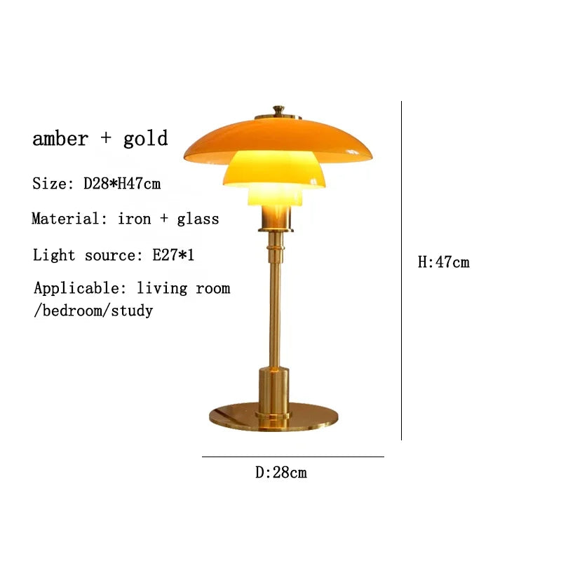 DecorBites™ Glass Desk Lamp: Modern Nordic Table Lamp for Home, Office, or Hotel