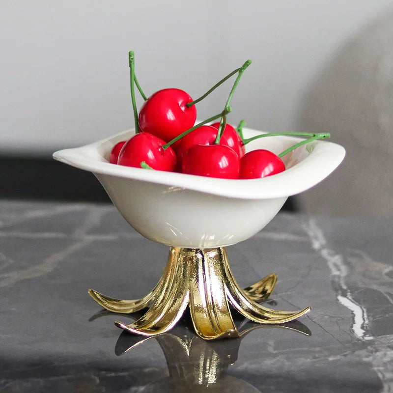Decorbites™ Goldene Äste Keramik Obstteller Tablett Schüssel Heimdekoration Zubehör