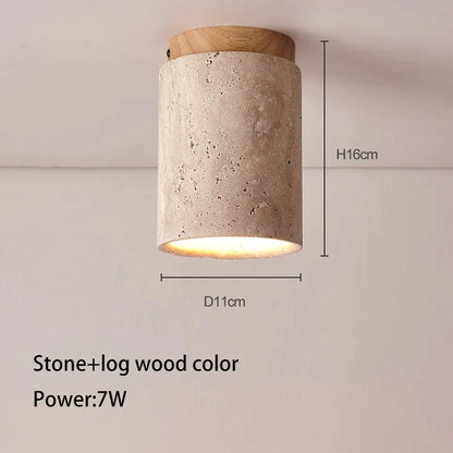 Decorbites™ Japanischer Stil Stein-Holz-Runder LED-Deckenleuchte für Wohnzimmer und Flur