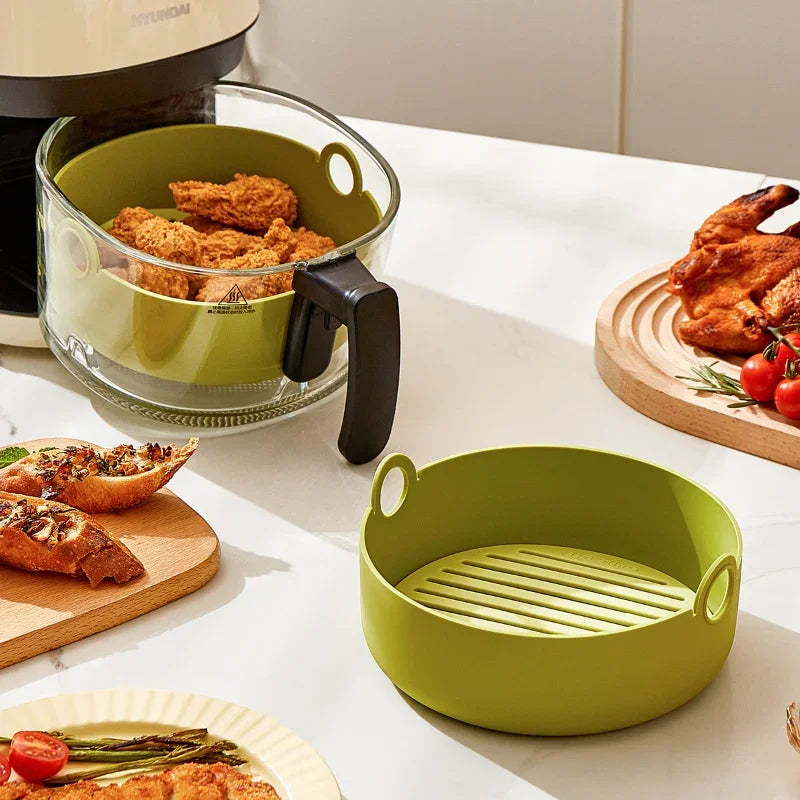 Decorbites™ Heißluftfritteuse-Ofen-Backblech-Hühnerkorb-Matte Silikon-Topf-Grillpfanne