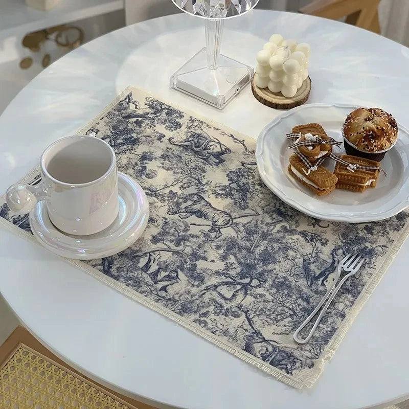 Decorbites™ Baumwoll-Leinen-Platzset - Tischdecken-Polster für Küchen-Essbereich