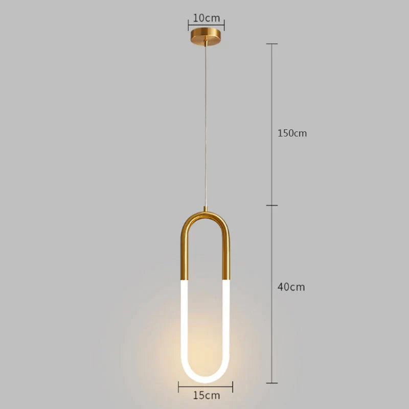 Gold Black Pendant Light 2-Head For Dining