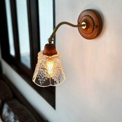 Decorbites™ Französische Vintage Kupferglas LED Wandleuchte für Schlafzimmer Wohnzimmer Spiegel
