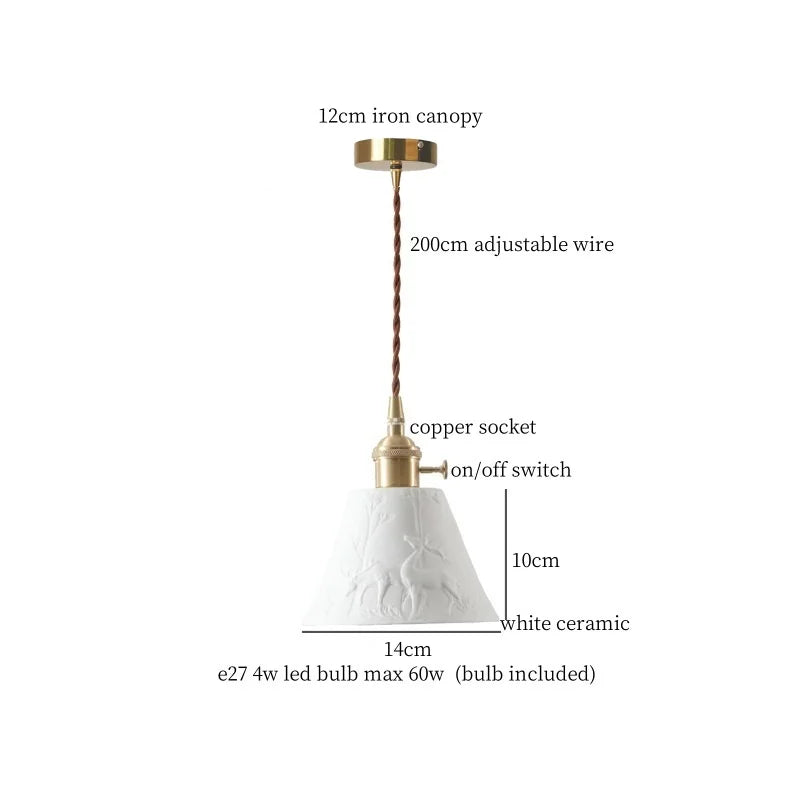 Decorbites™ Grüne Keramikkeramik Vintage LED-Hängeleuchte für Heimdekoration und Atmosphäre
