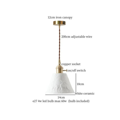 DecorBites™ Cyan Ceramic LED Pendant Light for Loft Cafe Bar Decor