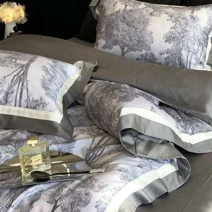 DecorBites™ Jungle Print Flowers Bedding Set: Silky Soft Duvet Cover, Sheet Set, Pillowcase