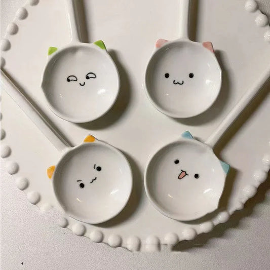 Decorbites™ Süße Katze Keramik-Löffel für Kaffee, Desserts und Eiscreme