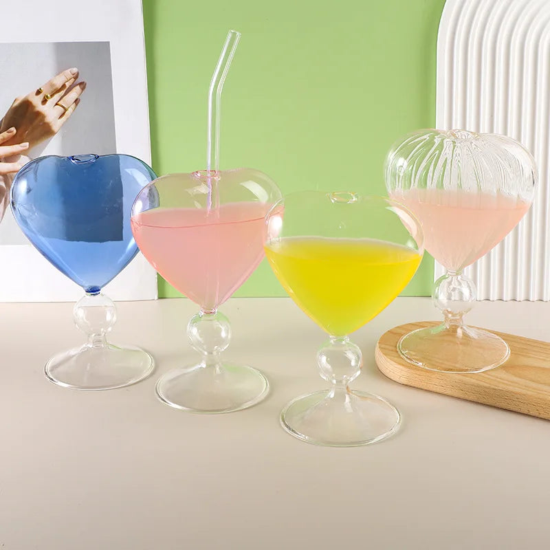 Heart Glass Mug Set