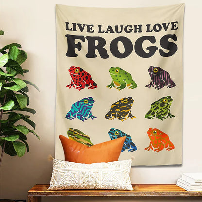 Decorbites™ Frosch-Teppich Wandbehang Psychedelische Hippie-Ästhetik Wandteppiche Heimdekoration