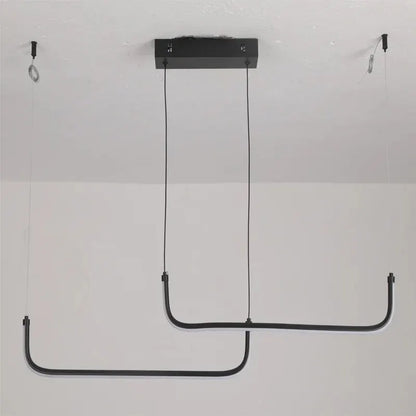 Modern Black Aluminum Linear LED Pendant Light