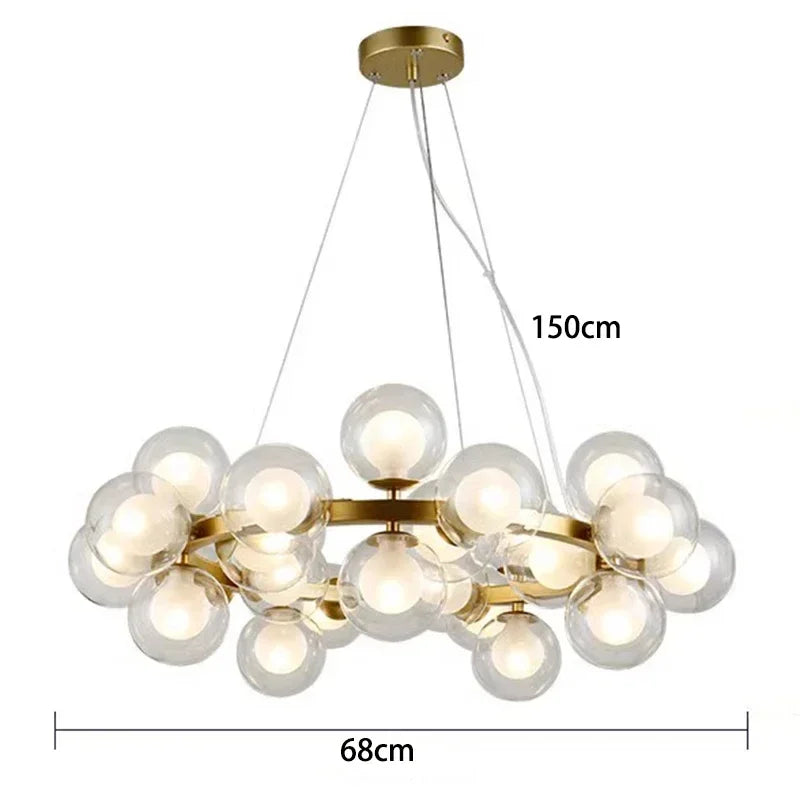 DecorBites™ Glass Ball LED Pendant Lights for Home Decor and Luminaires