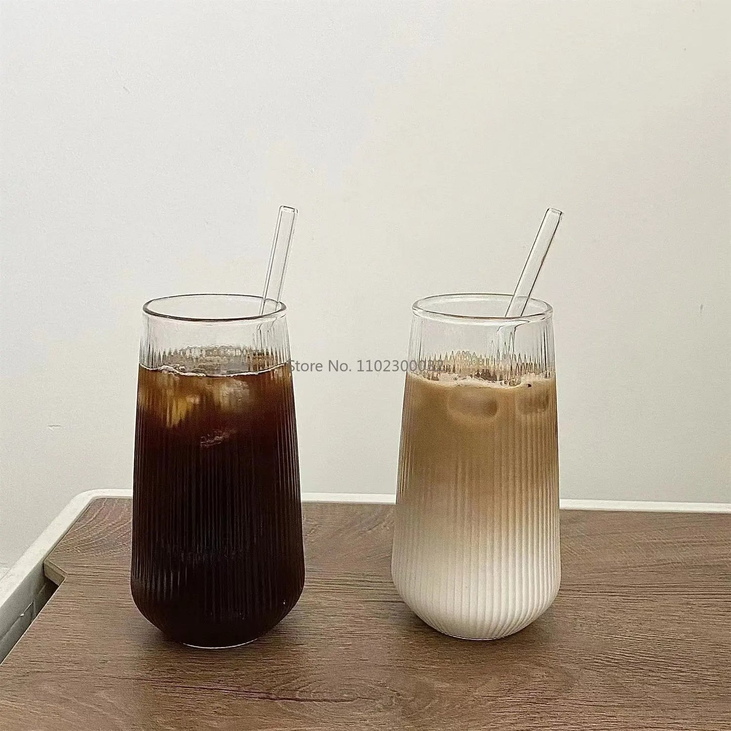 Decorbites™ Klar-Glas-Kaffeetassen-Set aus 6 Stück – Hitzbeständiges vertikales Design für verschiedene Getränke