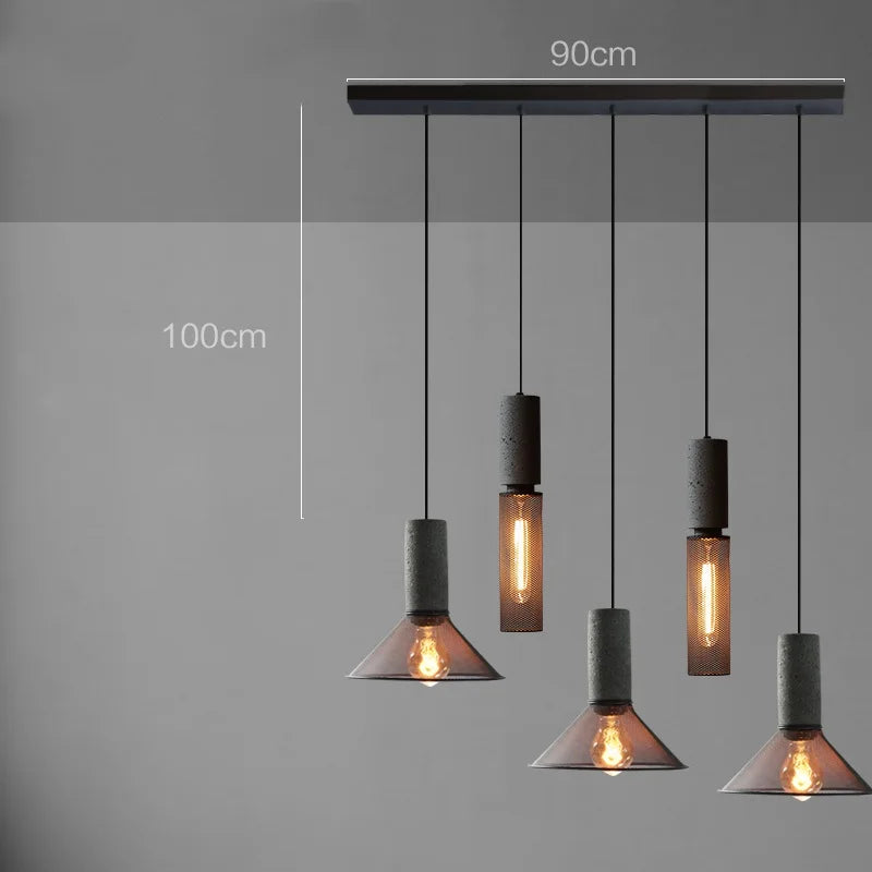 DecorBites™ Industrial Cement Metal Pendant Light for Home & Dining, LED Hanging Lamp