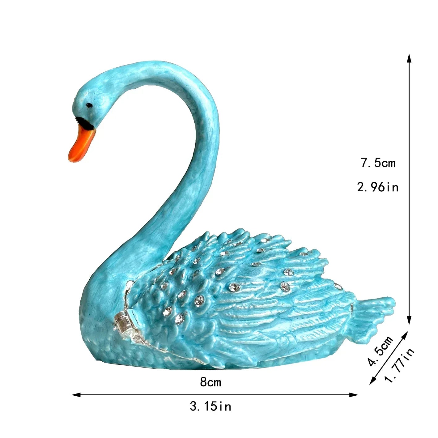 Decorbites™ Kristall-Tierfiguren-Schmuckschatulle Handbemalt Ringhalter Kommoden-Dekoration Hochzeitsgeschenk