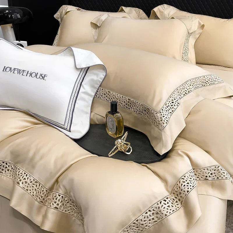 Decorbites™ Eukalyptus-Lyocell 1000TC Luxus-Bettwäsche-Set mit breitem Rand, weich, seidenartig und atmungsaktiv