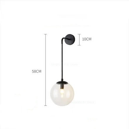 Decorbites™ Glas-Kugel-LED-Wandleuchte für Schlafzimmerdekoration und Wohnzimmerarmaturen