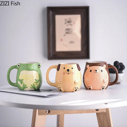 Decorbites™ Süße Cartoon-Tier-Keramiktasse Kinder-Frühstücksbecher Weihnachtsgeschenk