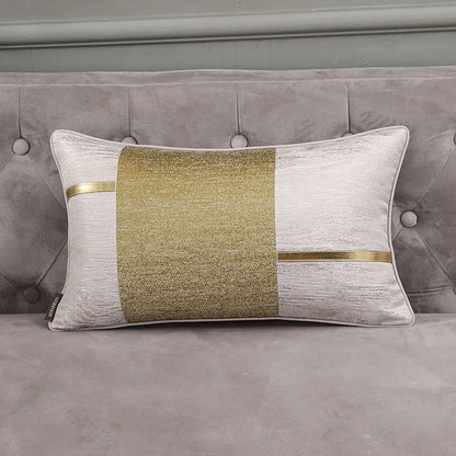 DecorBites™ Frosted Gold Satin Lumbar Pillow Covers - Luxe Sofa Cushion Cases