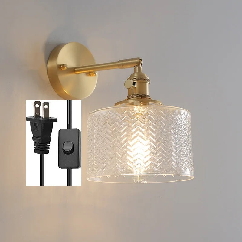DecorBites™ Green Glass Nordic Wall Sconce LED Light for Bedroom Bathroom Mirror