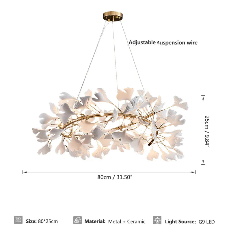 Gold Porcelain Pendant Light