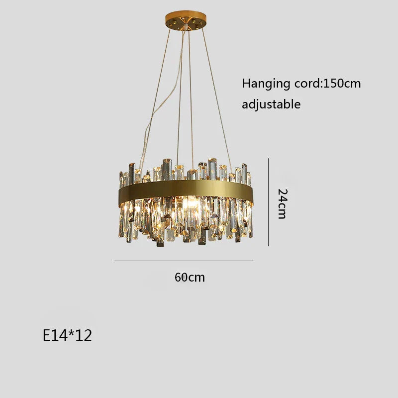 DecorBites™ Crystal Ceiling Chandelier LED Hanging Lamps for Living Room Luxe Décor