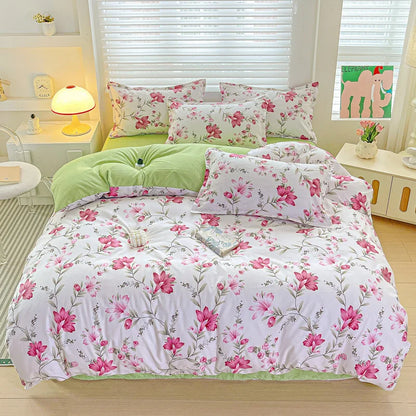 DecorBites™ Cozy Cotton Bedding Set for Double Bed, Autumn Winter Duvet Cover Kit