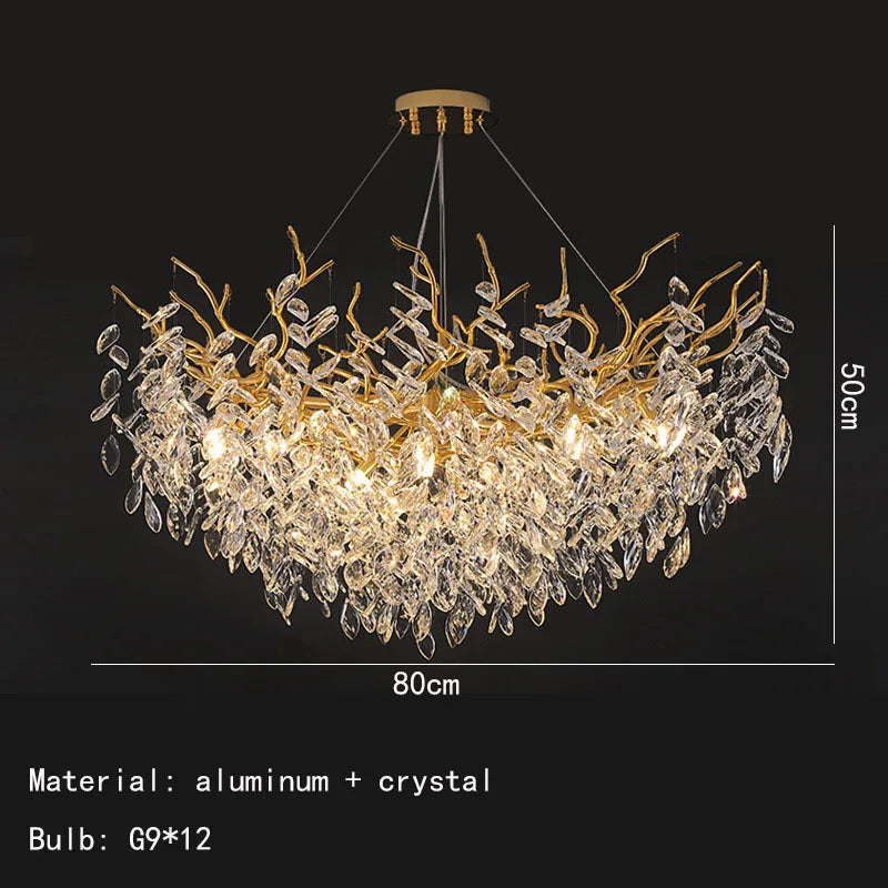Decorbites™ Gold-Aluminium-Kristall-Kronleuchter für elegante Beleuchtung im Esszimmer