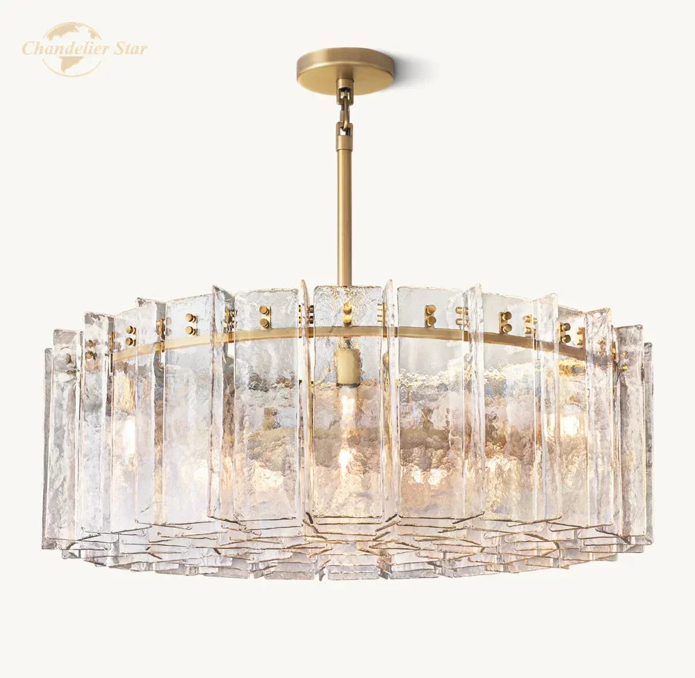 Glass Lattice LED Chandelier