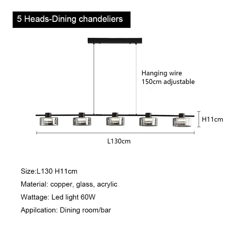 Decorbites™ Glas-LED-Kronleuchter: Modernes minimalistisches Kupfer-Pendant-Licht für Wohnzimmer und Schlafzimmer