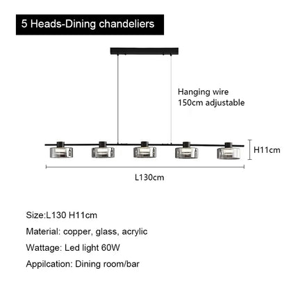 Decorbites™ Glas-LED-Kronleuchter: Modernes minimalistisches Kupfer-Pendant-Licht für Wohnzimmer und Schlafzimmer