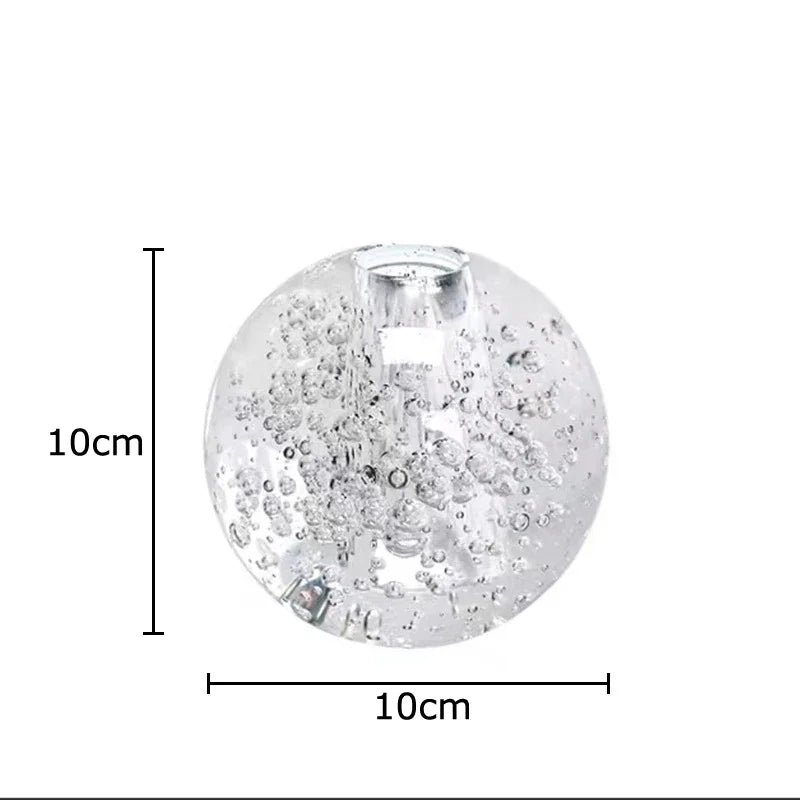 DecorBites™ Crystal Bubble Ball Vase with Artificial Flowers for Desk Decoration