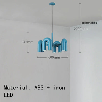 Decorbites™ Art-Deco-Metall-Leuchter in Schwarz, Orange und Grau – Verstellbares Kabel – Beleuchtung für Esszimmer, Eingangsbereich, Schlafzimmer